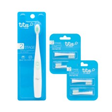 aguard Tootooth孩童第2階段電動牙刷 薄荷綠+刷頭 薄荷綠 2入 2組, 單品