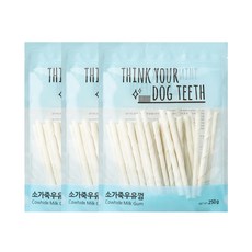 띵크유어도그티 강아지 우유껌 스틱형 44P, 소가죽, 250g, 3개