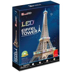 큐빅펀 파리 에펠탑 LED 모형퍼즐 CF-L091h, 82피스