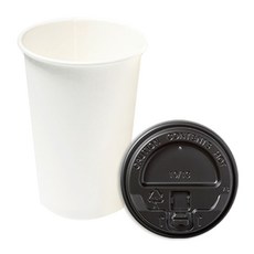 더빈썸 무지 종이컵 300ml + 개폐 뚜껑 블랙, 200개입, 1세트