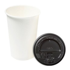 The Bean Some. 素色紙杯 380ml + 可開關黑色杯蓋組合, 100入, 2個