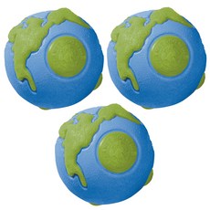 PLANET DOG Orbi Toughball 狗玩具小, 藍色 + 綠色, 3個