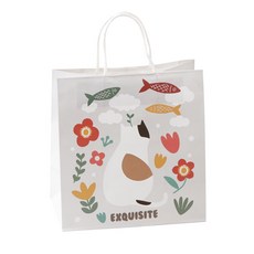 Bom91 雙面動物紙質購物袋 20入, 混合顏色
