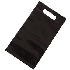 PE拉鍊小型購物袋, 黑色