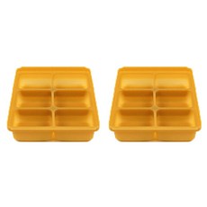 tgm 矽膠副食品製冰盒, 芥末黃(6格款), 2個