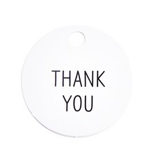 Bom91 裝飾吊牌 BASIC 感謝 圓形吊牌, 白色, 150入