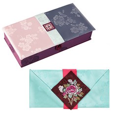 八福商會現金禮金盒 淺粉色+禮金信封 薄荷色, 混色, 1套