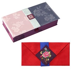 八福商會現金禮金袋 淺粉色+禮金封套 紅色, 混色, 1套