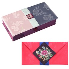 八福商會現金禮金袋 淺粉色+禮金信封袋 花粉色, 混色, 1套