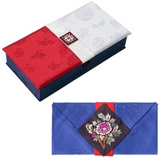 八福商會現金禮金盒 紅色+禮金信封袋 藍色, 混色, 1套