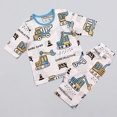 Maykids 男童款工程車7分袖家居服套裝