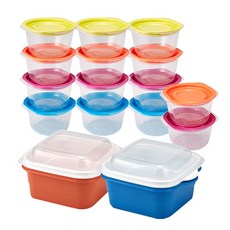 cimelax Cook-Bap 微波爐用蒸煮盒 2入 + Cook-Bap 飯食保鮮盒 14入, 混合色, 1套