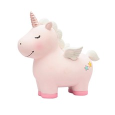 翅膀獨角獸存錢筒 小, 粉色的, 1個