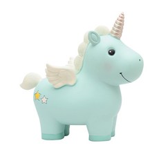 翅膀獨角獸存錢筒 大, 藍色, 1個