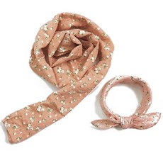 woojooi 女童飄逸花朵方巾 + 圍巾 2件組