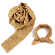 woojooi 女童飄逸星星圍巾 + 圍脖 2件組