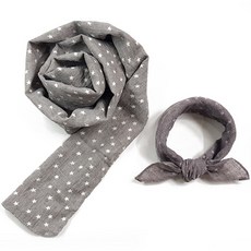 woojooi 女童飄逸星星圍巾 + 圍脖 2件組