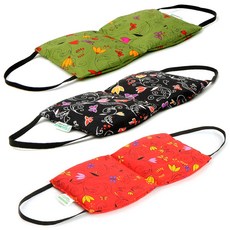 I LOVE HERB 眼罩 3入組 軍綠+黑+紅, 1套