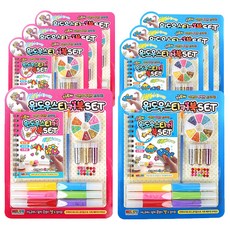 거영아이앤디 윈도우 스티커북 빨강 4p + 파랑 4p 세트, 혼합 색상, 1세트