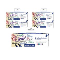 스테들러 캘리그라피 듀오마카 3002 5색 세트, 혼합 색상, 5세트