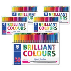 STAEDTLER Triplus 334系列3角舒寫細字筆 50色 5組, 混色, 1套