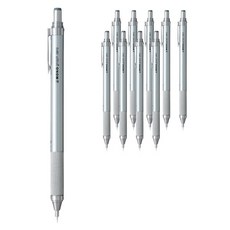 Tombow 蜻蜓牌 MONO graph zero自動鉛筆 銀色, 0.5mm, 10片