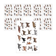 삼육오문방구 오려쓰는 데코스티커, 야옹, 10개입