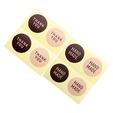 봄91 국산 KP 원형스티커세트 땡큐 120p + 핸드메이드 120p, 1세트