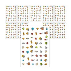 삼육오문방구 오려쓰는 데코스티커, 푸드, 10개입