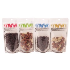 Bom91 PP 瓶狀格紋立式拉鍊袋 小號 隨機出貨, 60個