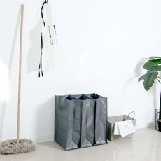 LIVING HAPPY 日常多用途防水帆布袋, 深灰色, 3入