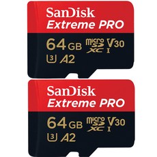 SanDisk 晟碟 Extreme Pro microSD記憶卡 SDSQXCY-064G 2入, 64GB