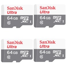 SanDisk 晟碟 Ultra microSD記憶卡 SDSQUNS-064G 4入, 64GB