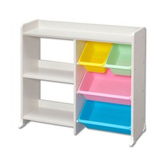 아이리스 선반 수납장 HTHR-34 + 바스켓 4p, 화이트, 1개