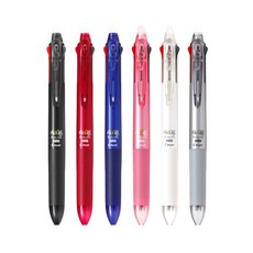 PILOT 百樂 Friction Slim 3 色多色筆 0.5mm 彩色線條 6 件套, 黑色、紅色、藍色、柔粉色、珍珠白、深銀, 1套