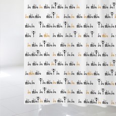 北歐風浴簾 sc387+塑膠掛鉤組, 1套, 浴簾+塑膠掛鉤