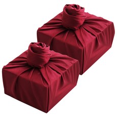 春天 91 623 絲綢單面料 90 x 90 厘米, 勃艮第, 2件