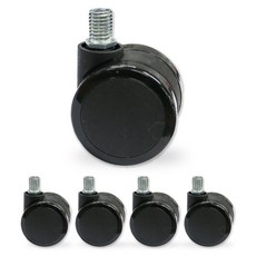 볼트 우레탄 의자바퀴 A12BM12B, 검정, 5개