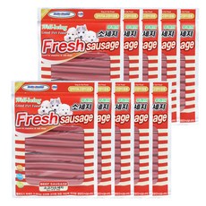 헬로도기 강아지 고양이 후레시 소세지 8p, 소고기맛, 120g, 10개
