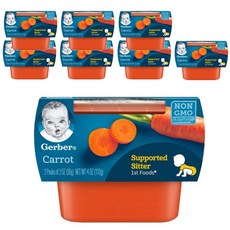 거버 1단계 이유식 4개월부터 56.5g x 2p, 당근, 113g, 8개