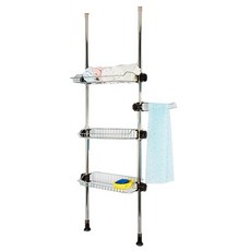 3層浴室頂天收納支架, 混色, 1個