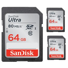 SanDisk 晟碟 Ultra SDXC記憶卡 80MB/s SDSDUNC-064G 3入, 64GB