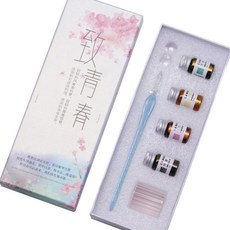 Mini Tine 迷你翡翠水晶復古手工奢華鋼筆 + 4入墨水禮盒組, K