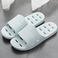 防滑排水浴室拖鞋, 天藍色