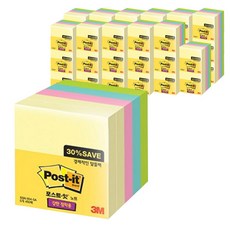 3M Post-it 利貼 3M便利貼實惠包 SSN654-5A, 36套, 黃色、霓虹粉紅、淺綠色、嫩芽綠