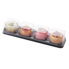 봄91 SDS블랙 사각 화과자케이스 4구 24 x 6 x 4.2 cm, 1개입, 25개