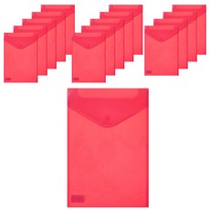 ECO Chungwoon PP魔鬼氈文件袋A4, 紅色, 15個