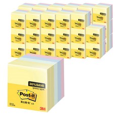 3M Post-it 便利貼經濟型包裝 654-5A, 混色, 36套