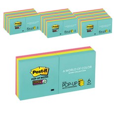 3M Post-it 便利貼筆記本補充包 6入, 12組, Miami