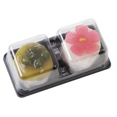 봄91 SDS블랙 사각 화과자케이스 2구 11.8 x 6 x 4.2 cm, 1개입, 25개